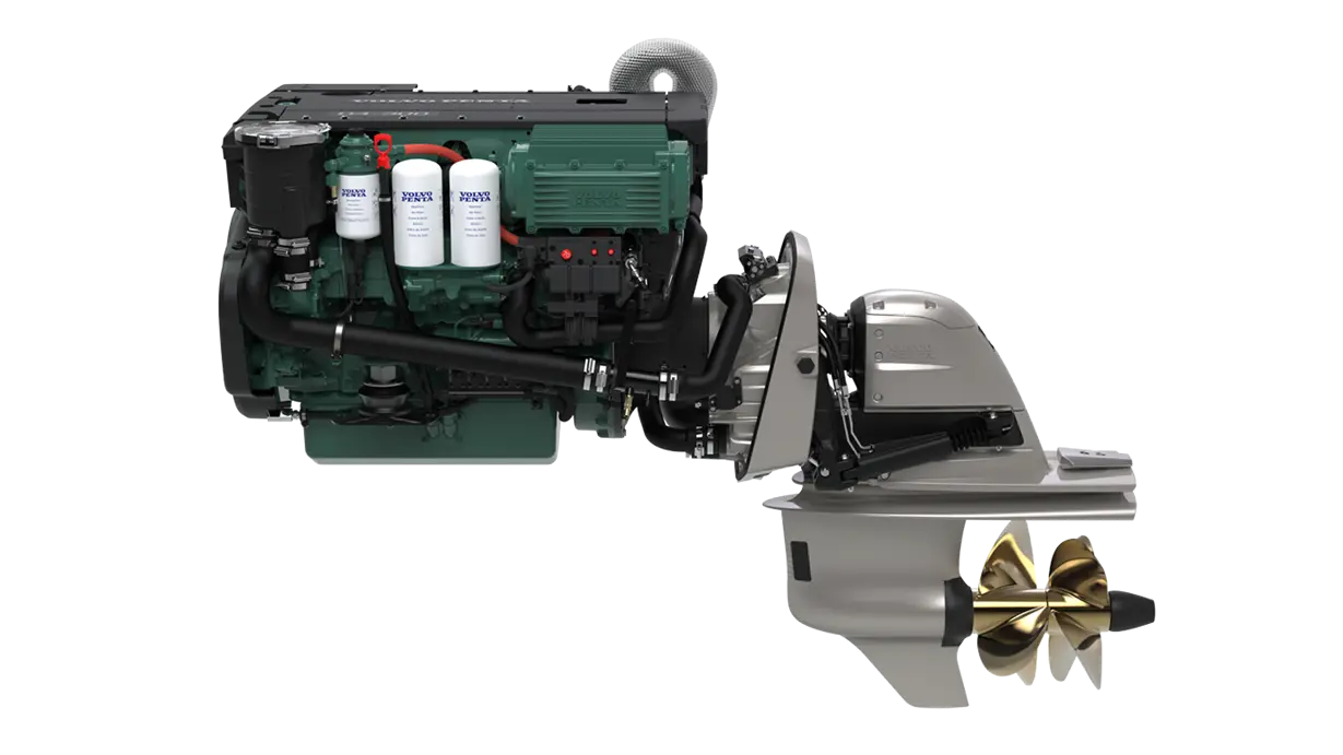 Volvo Penta diesel Aquamatic sterndrive marine engine.