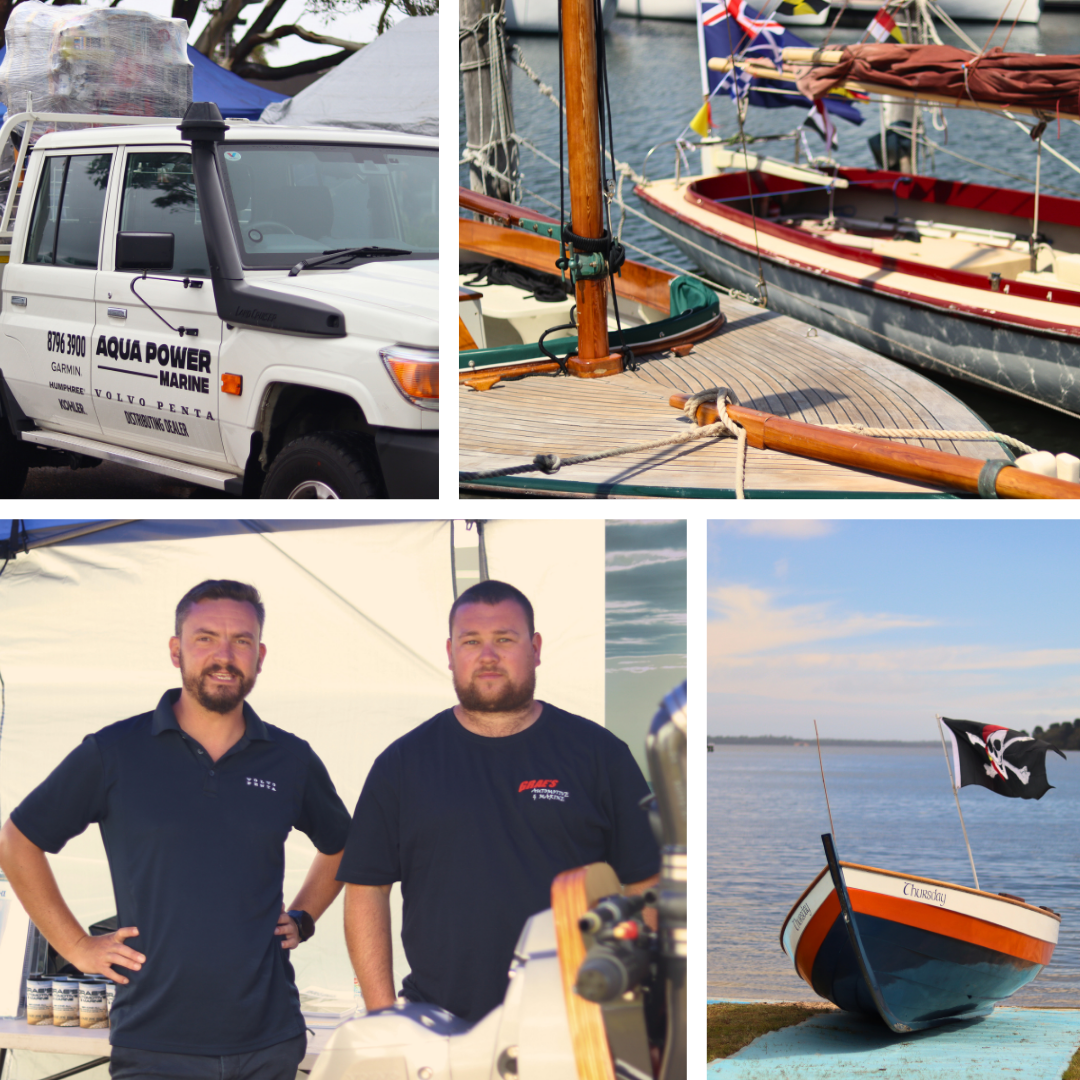 Collage of various activities at the Paynesville Boat Rally.
